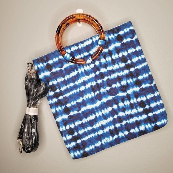 Jelavu Margot vegan‎ tie dye handbag tortoise handle detachable crossbody strap - Picture 1 of 12